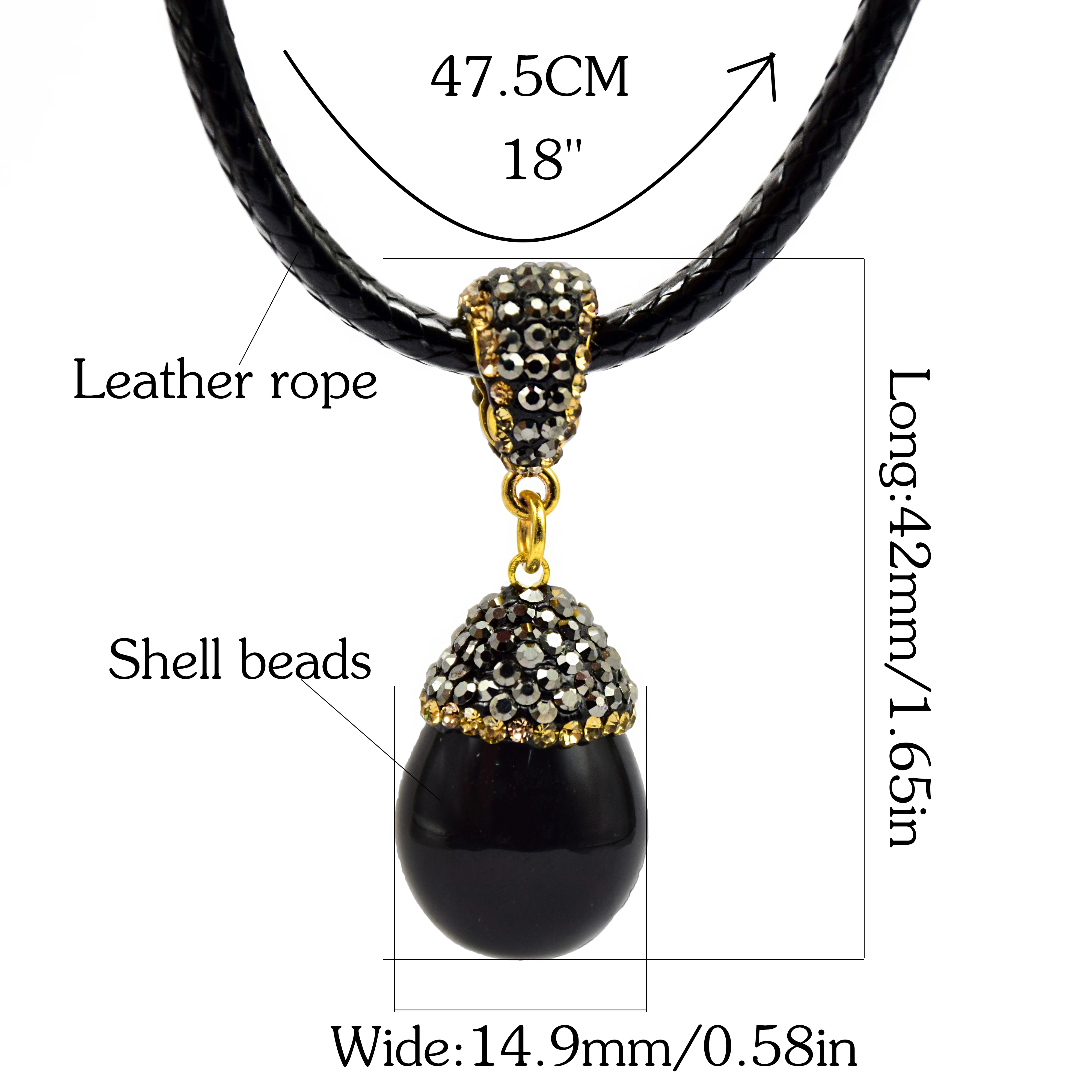 YM SHIPIN shell necklace women water drop pendants leather rope chain necklace men necklace 2019 boho jewelry trendy