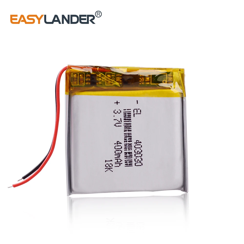 3.7V lithium polymer battery 403030 MP3 043030 400mAH wireless telephone sound card mp3 player Registrar car dvr video recorder