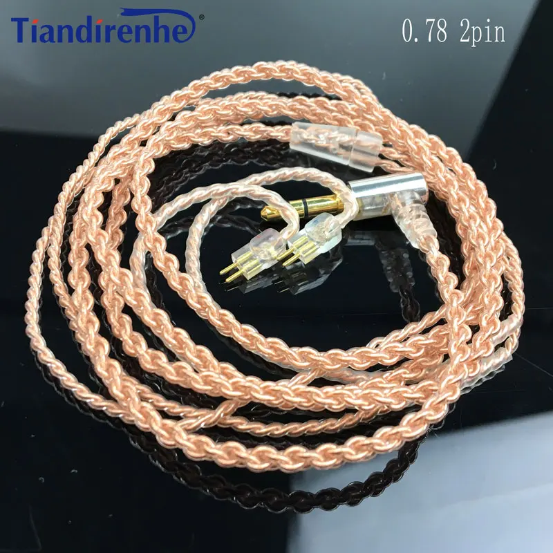 New 0.78mm 2 Pin Rose Gold Single Crystal Copper Upgrade Cable For Weston 1964 UE3X UE18  W4R Earphone Headset For iphone xr