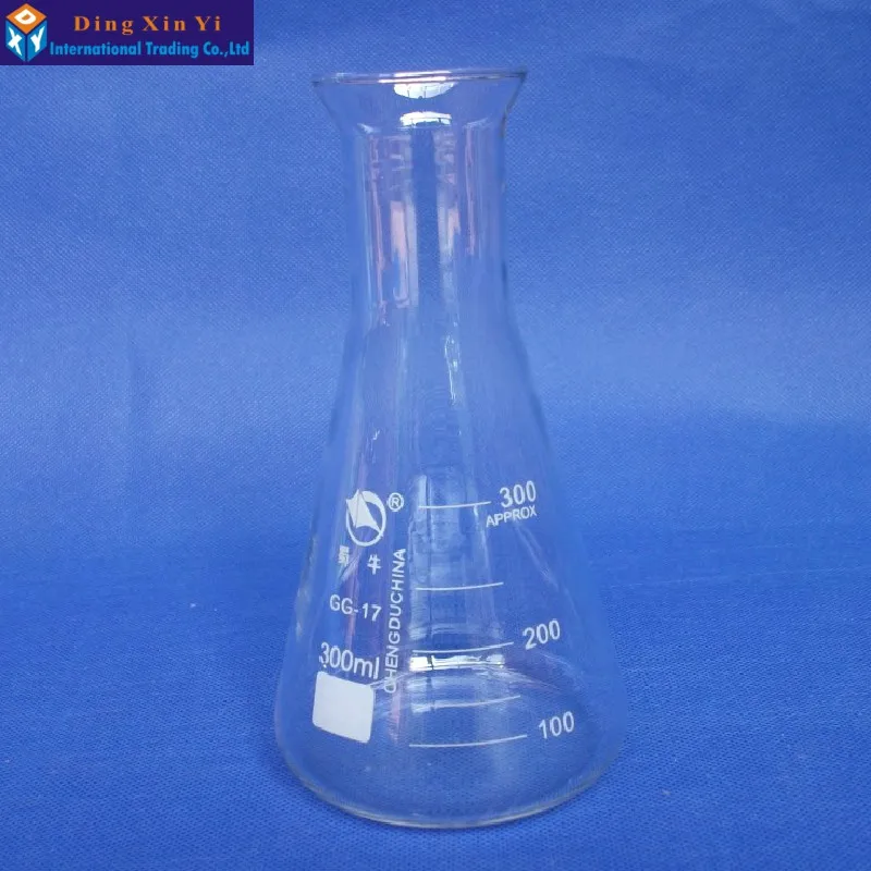 Dxy 1pc 300ml Glas Erlenmeyer kolben 300ml Glas Erlenmeyer kolben Labor verwenden Glas dreieck kolben