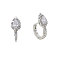 waterdrop earrings jewelry earrings 12mm samll hoop micro pave CZ earring for girl women top quality