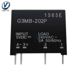 1 sztuk G3MB-202P 5V moduł przekaźnika G3MB 202P DC-AC PCB SSR w 5V DC Out 240V AC 2A przekaźnik stanu stałego przekaźnik opóźnienia przekaźnika moduł