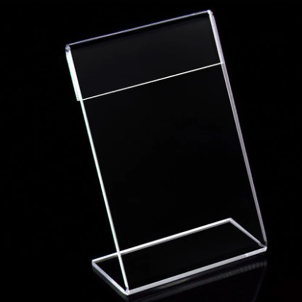 Card Holders Meeting Desk Label Card Frame Transparent L-shape Desk Sign Price Tag Label Display Stand Office Supplies