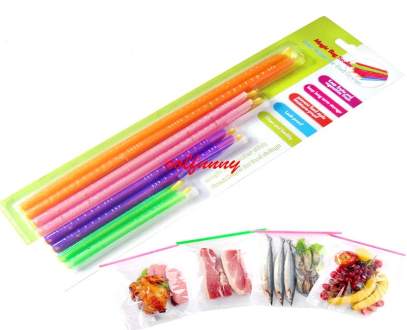 

50Packs/lot Good Lock Magic Bag Sealer Stick Unique Sealing Rods Great Helper For Food Storage Sealing Cllip Camp Clip F061202