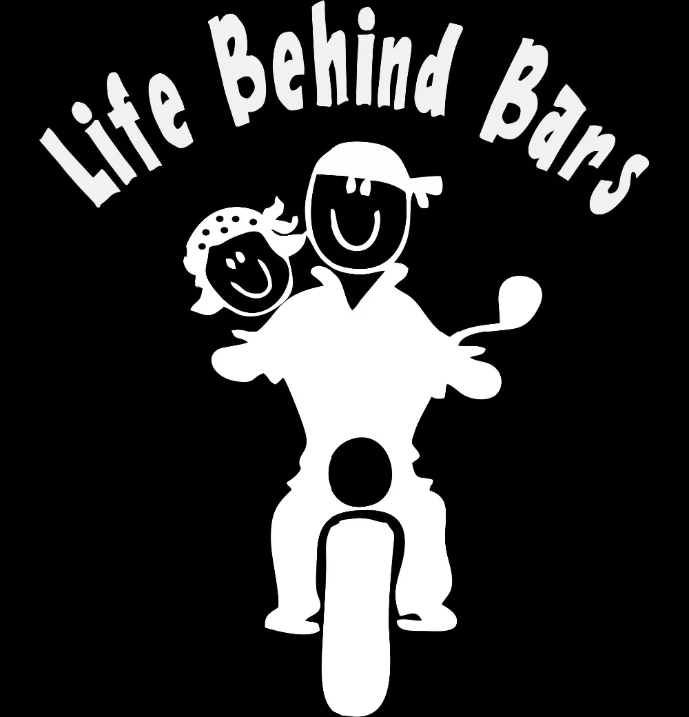 Life Behind Bars Motorcycle Couple Vinyl Car Sticker Rear windshield Art Car Styling Decals Window Decor L368