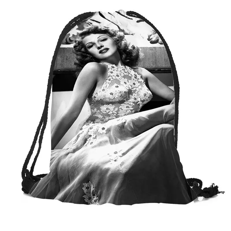 Rita Hayworth Printing Drawstring Backpack Travel Beach School Bags Large Capacity Customize your images