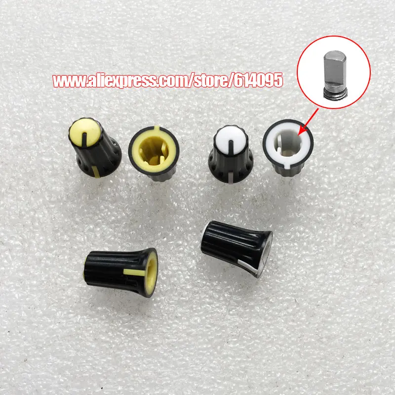 40pcs 90 degree indication rotary potentiometer plastic knob cap / Mixer disc player equalizer half shaft knob 16.5mm*12mm