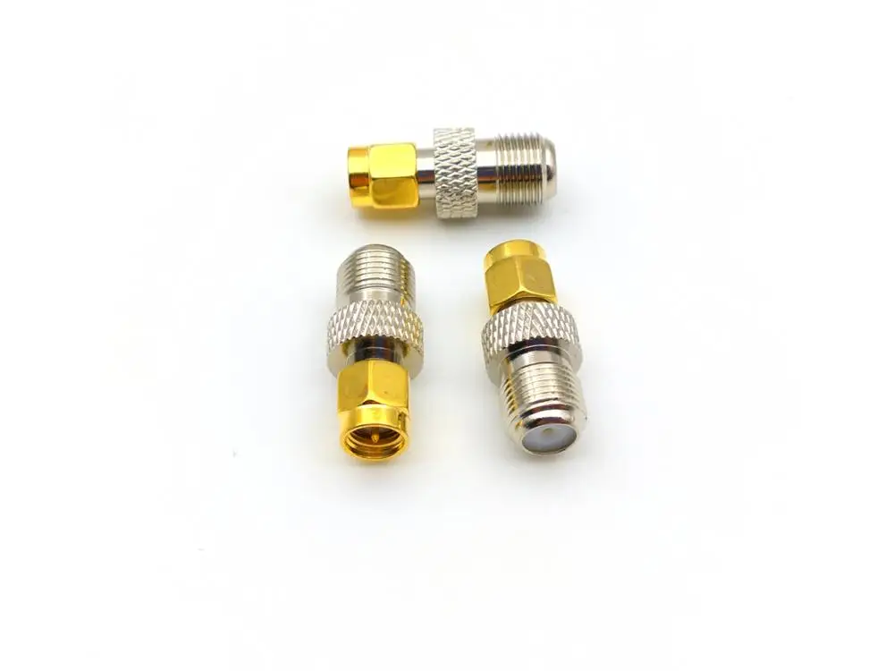 50pcs/100pcs F female jack to SMA male plug RF coaxial connector copper