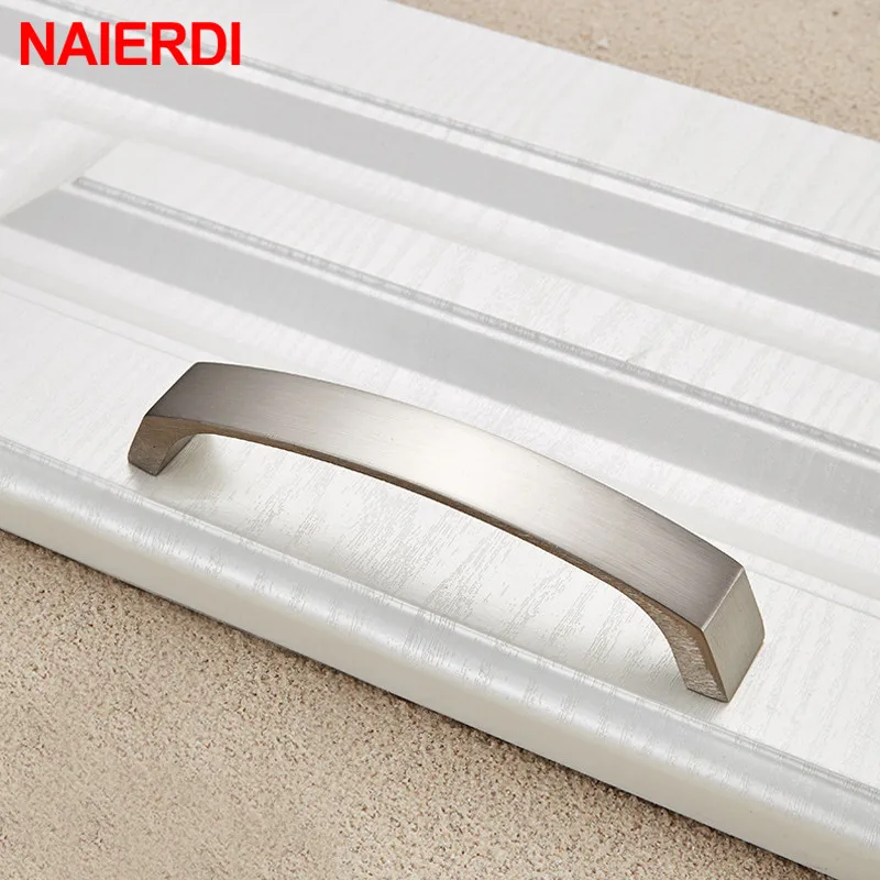 NAIERDI Modern Style Cabinet Pulls Knobs Door Kitchen Handles Furniture Hardware Wardrobe Cupboard Handle Drawer Pulls