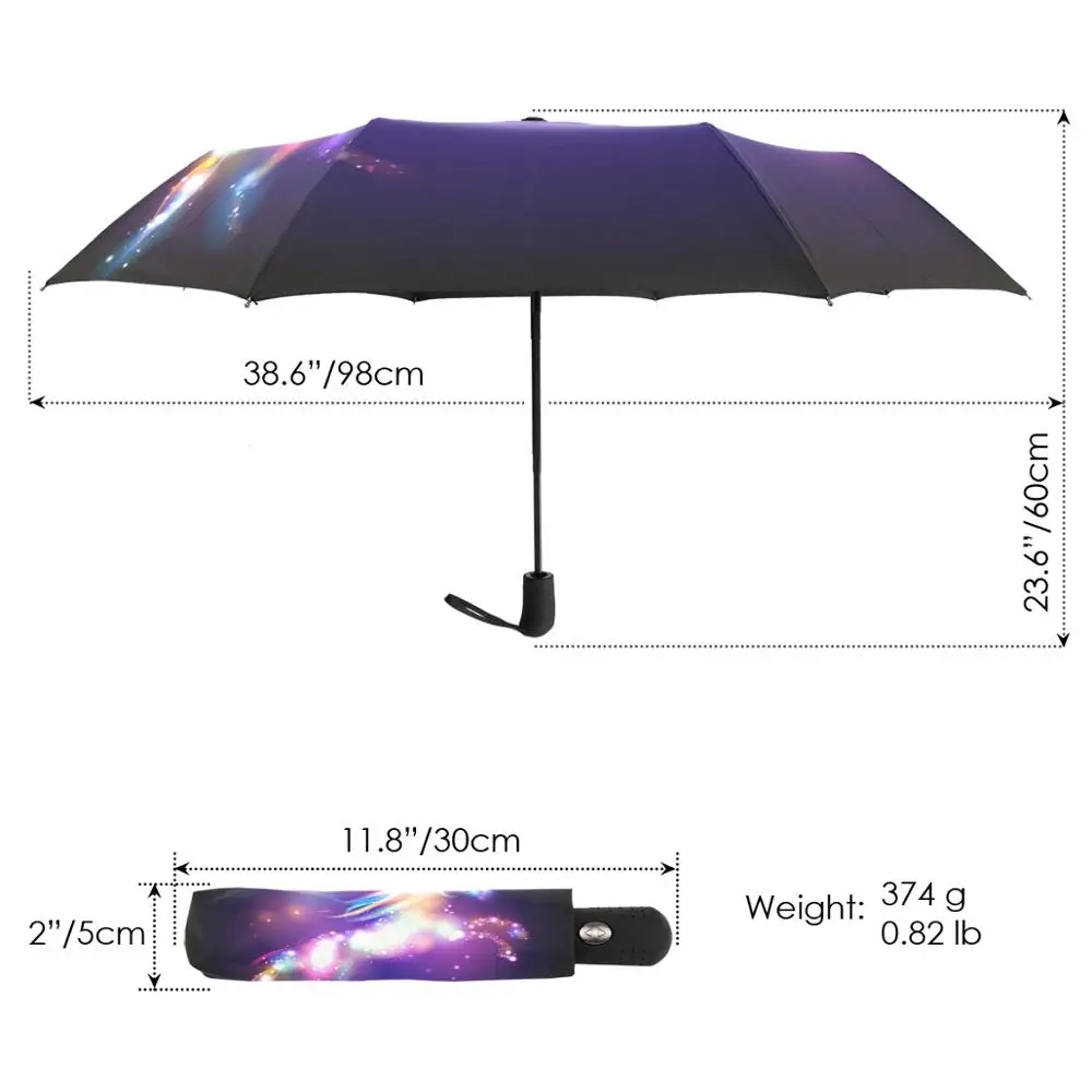 Creative Unicorn Automatic Umbrella Rain Women Three Folding Durable Strong Colourful Umbrella Kids Rainy Sunny Fashion Parasol