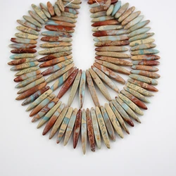 Full Strand Snakeskin Jaspers Slice Beads Jewelry,Top Drilled Smooth Jaspers Stone Beads Necklace Making