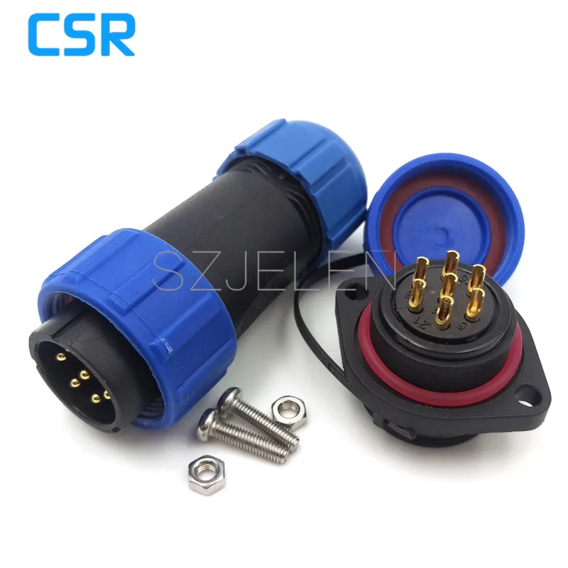 SP2110,Outdoor Led Lighting Waterproof Connector, Male Female 7pin Cable Connector, Current Rating 15A , Automotive Connectors