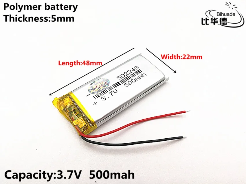 2 ピース/ロット 3.7 V 500 mAH 502248 ポリマーリチウムイオン/リチウムイオン二次電池 DVR 、 GPS 、 mp3 、 mp4