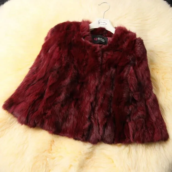 Real Rabbit Fur Winter Women Short Fur Coat Plus Size Jacket Warm Coat Female Round Neck Outerwear 2019 New Fashion