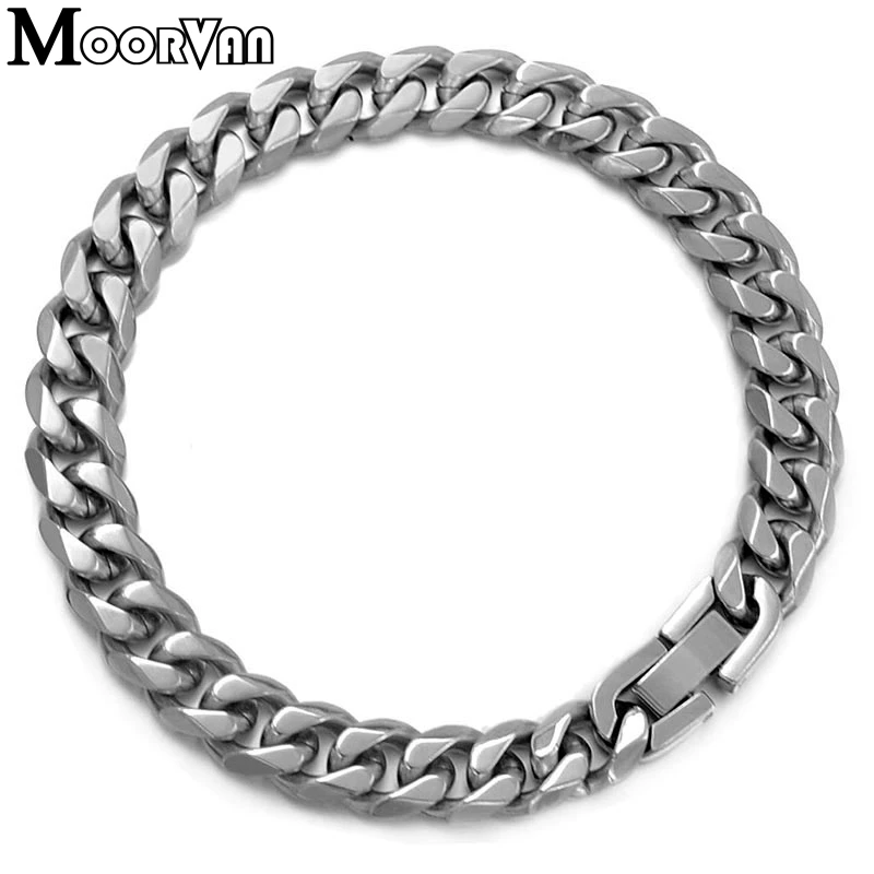 Cool Men Stainless Steel Bracelet 18/19/20cm Custom Length Women Bracelet & Bangle Punk Rock Party Jewelry Party 2021 New B709