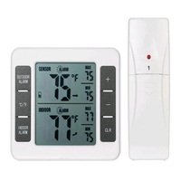 Wireless LCD Weather Station Digital Indoor Outdoor Home Garden Fridge Thermometer Refrigerators Freezers Temperature Sensor