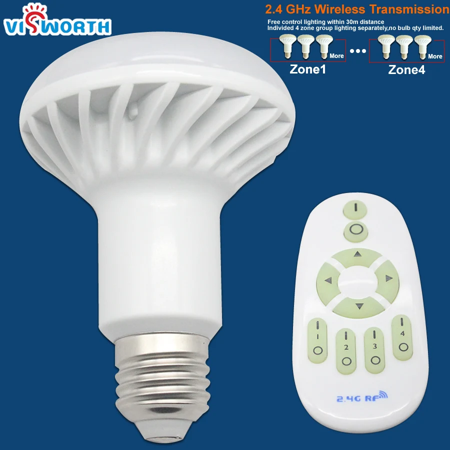 

Dimable 7W Wireless RF Remote Control Bombillas Led Bulb AC 220V 2300V 240V 2.4GHz 30m Distance E27 Led Bulb Light SMD5730