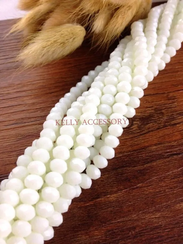 Wholesale 140pcs/lot 8mm Porcelain Of White Crystal Glass Beads Loose Craft DIY Beads Crystal Rondelle Beads For Jewelry Making