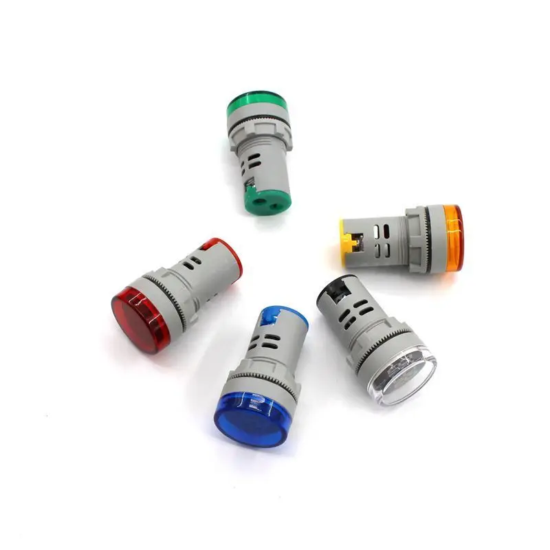 소형 LED 디지털 디스플레이 전류계 AC 60v-500v 디지털 표시 조리개 22mm 신호 램프, 보트 경고등 범위 1-100a