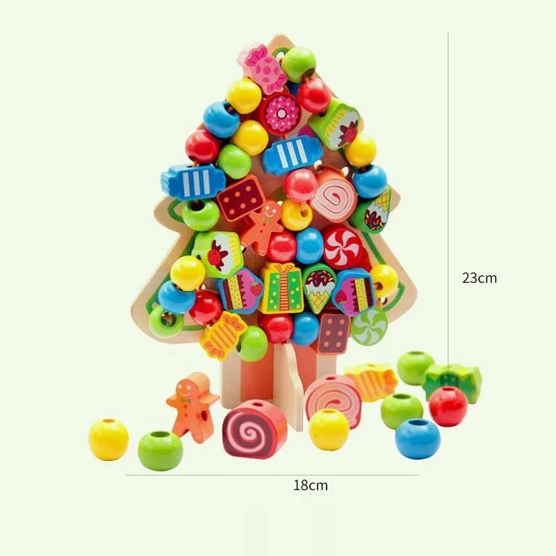 Fly AC Montessori Learning Education Wooden Toys Cartoon candy tree Fruit Beads Educational Toy For Children Birthday gift