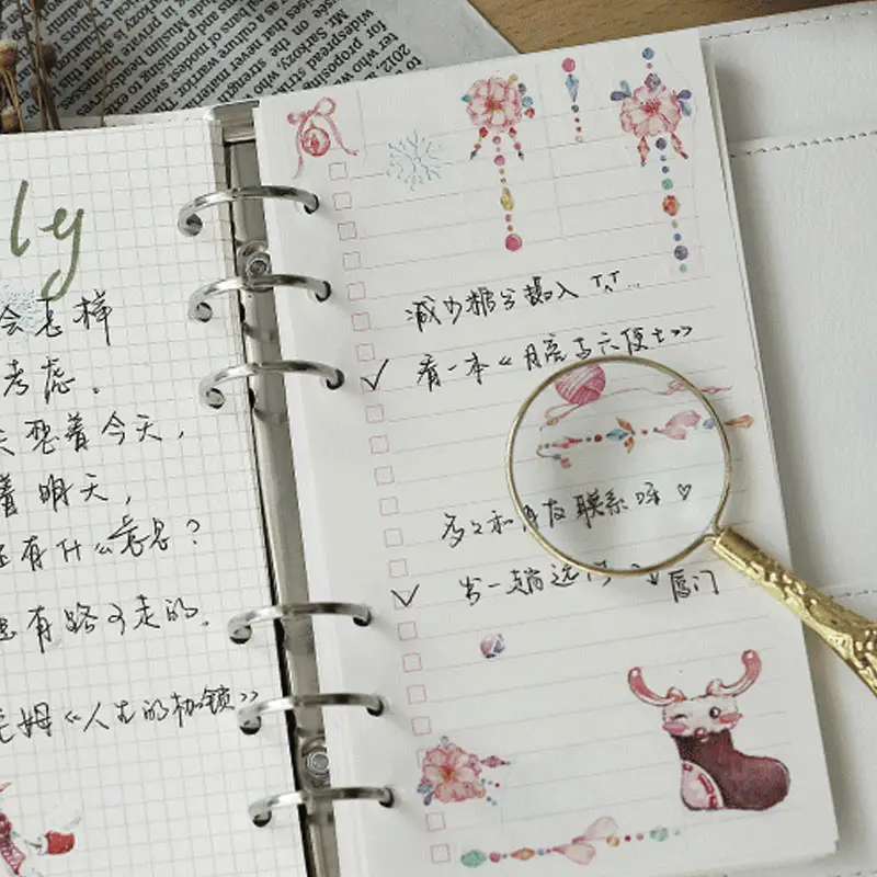 Yiwi 1 Set A5 A6 90 Sheets Cherry Blossoms Snowflake Weekly Month Grid Line Blank To do list  Filler Pages Planner inner Pages