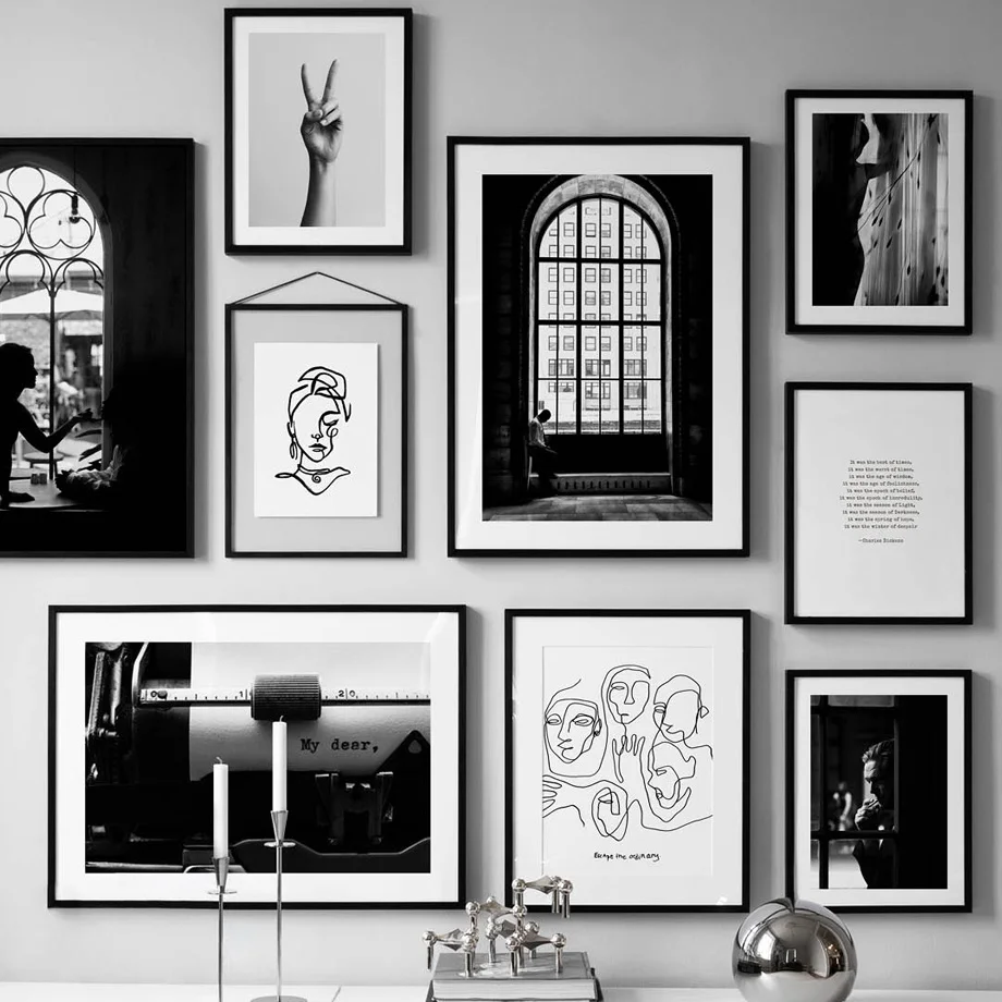 

Black White Vintage Poster Abstract Line Nordic Posters And Prints Wall Art Canvas Painting Wall Pictures For Living Room Decor