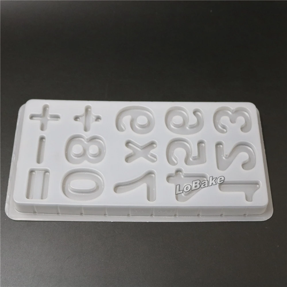 (5pcs/lot) Brand new Figure number and mathematical symbol shape Semi-transparent PP Plastic pudding Chocolate Mold accessories