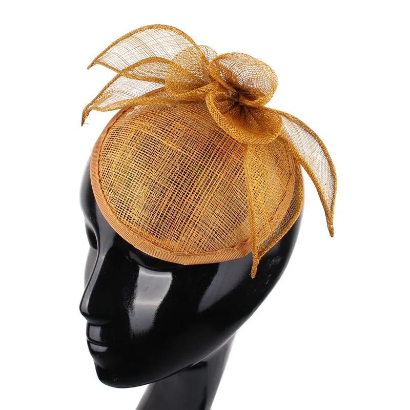 Sinamay – serre-tête en or pour femme, accessoire de coiffure, chapeaux fascinants, bandeau, magnifique, pour événement, à la mode