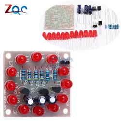 Conjunto de lâmpadas circulares 12 peças LED vermelho kit DIY flash eletrônico perfeito LED eletrônica faça você mesmo