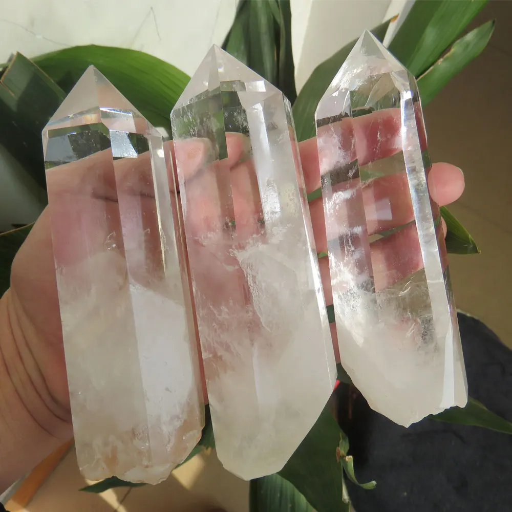 Wholesale 675g Transparent Natural Clear Quartz Crystal Single Terminated Points Handmade Polished Reiki Healing (Sold by 3 pcs)