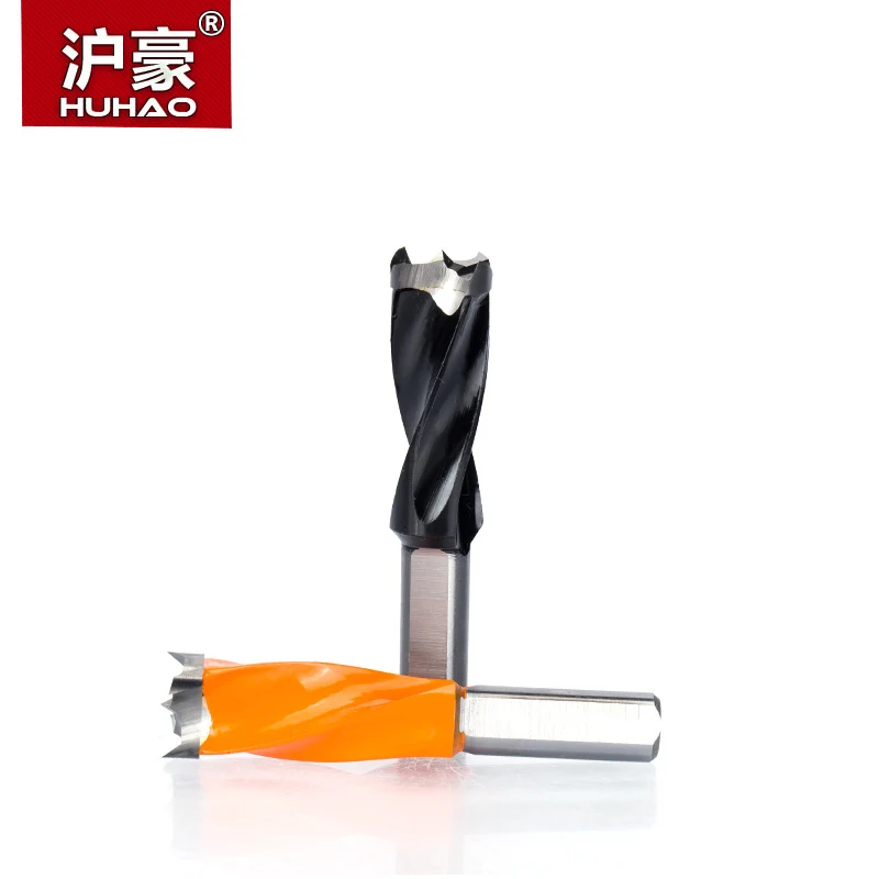 HUHAO Wood Crown Router Bit 1pc Left/Right Rotation Row Drill Bits  Shank 10mm 2 Flute Carbide Cutter Woodworking Drill