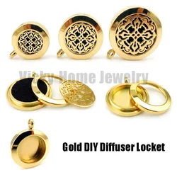 Screw Diffuser Locket 20-30mm  Stainless Steel Aromatherapy Locket Free Pads Essential Oils Diffuser Locket