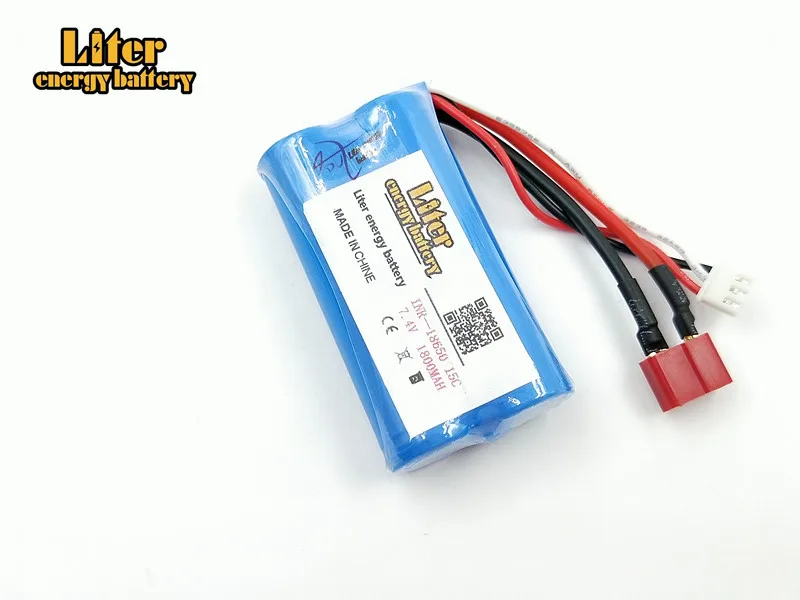 10pcs 7.4 V 1800 mAh 모델 항공기 헬리콥터 높은 방전 15c 18650 2S 12428 RC 자동차 7.4 V 리튬 배터리