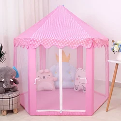 Portátil dobrável princesa tenda para crianças, castelo do bebê, jogar casa, praia ao ar livre, tenda com zíper, presentes para meninas, princesa, príncipe