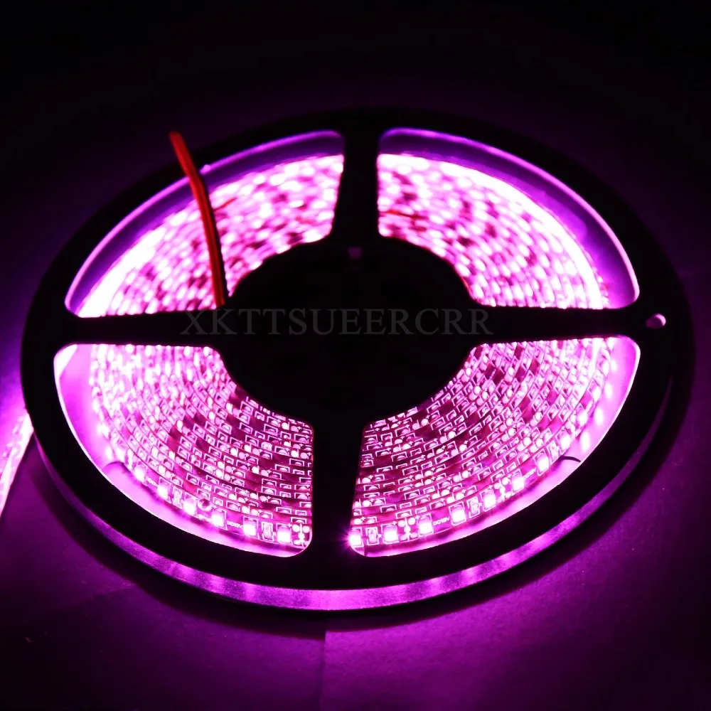 Led Strip Light 5050 Pink Color 300led 5M Waterproof IP65 Non Waterproof IP20 12V Flexible SMD Tape Rope