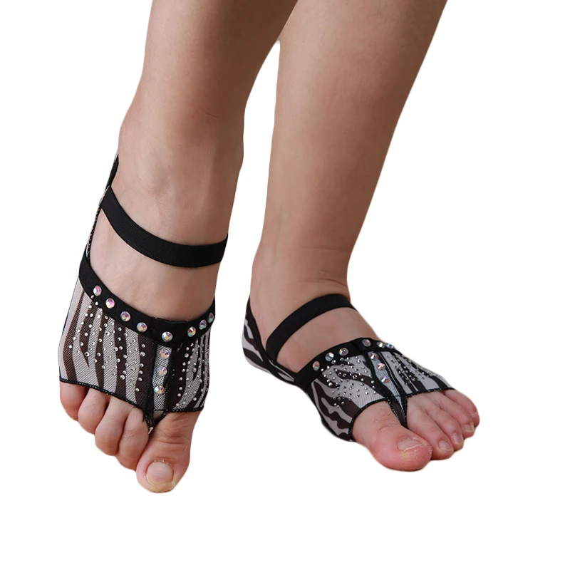 Zebra Pattern Professional Belly Dancing Foot Thong Women Ballet Dance Socks Shoe Toe Pads Belly Dance Fitness Practice Toe Pads