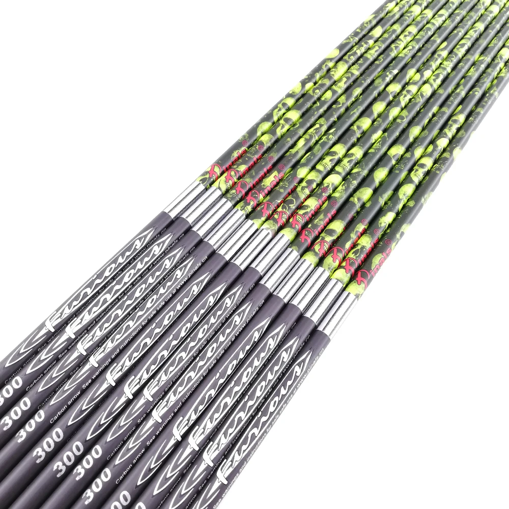 Pinals CAMO Spine 300 340 400 500 Archery Carbon Arrow Shaft ID6.2mm Compound Recurve Bow Longbow Hunting 12PCS