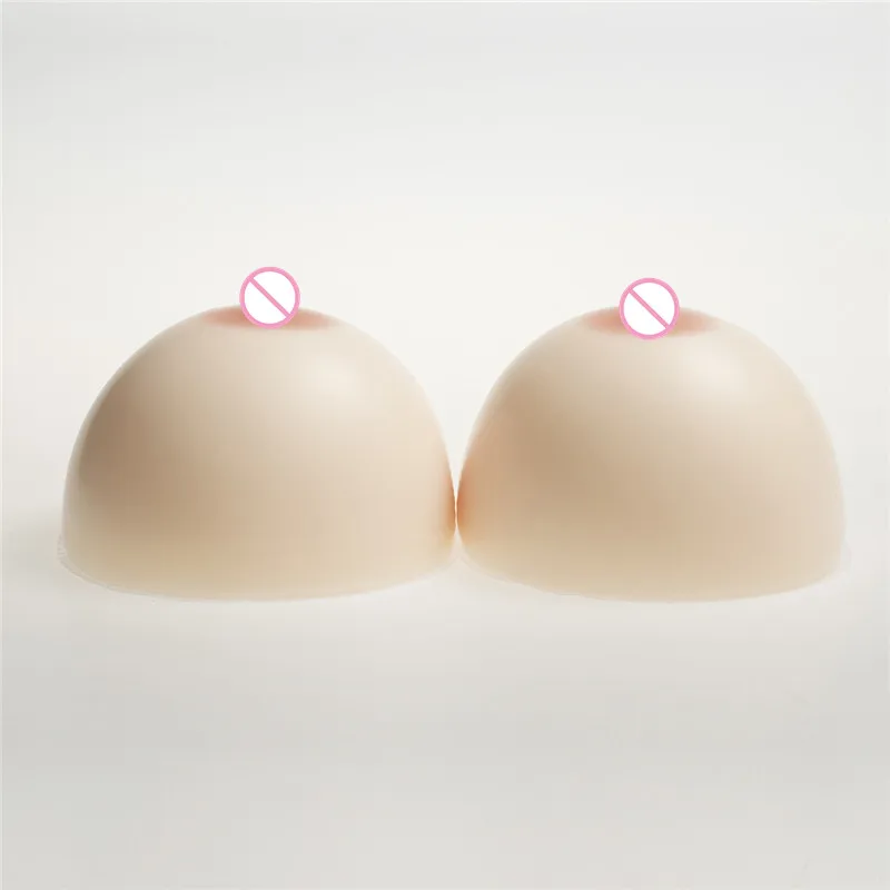 2400g/pair Classic Round Fake Tits Breast Forms Crossdresser Transgender Silicone Breast Boobs Enhancer White/Beige/Brown