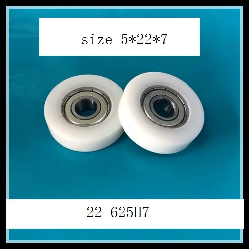 

high quality inside 625zz bearing outside polyformaldehyde(POM) Material pulley total size 5*22*7mm