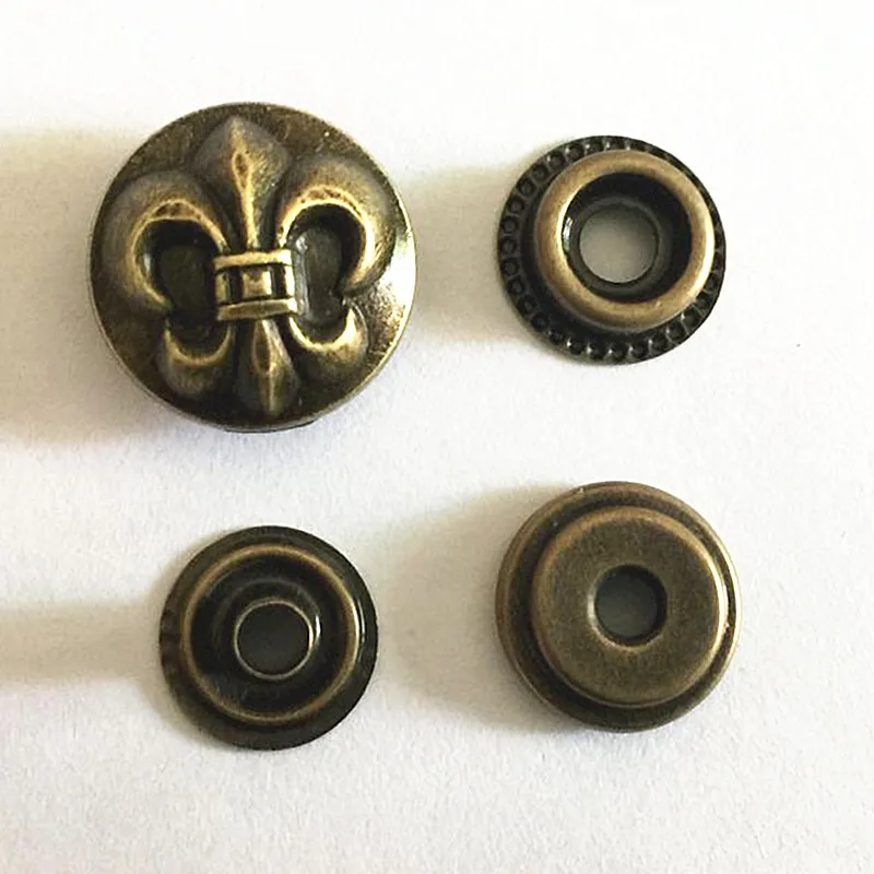 5 Sets/lot 17mm Good Quality 201 Buttons Metal Snap Fastener Press Stud Buttons Poppers Leather for Coats Craft Jeans Button