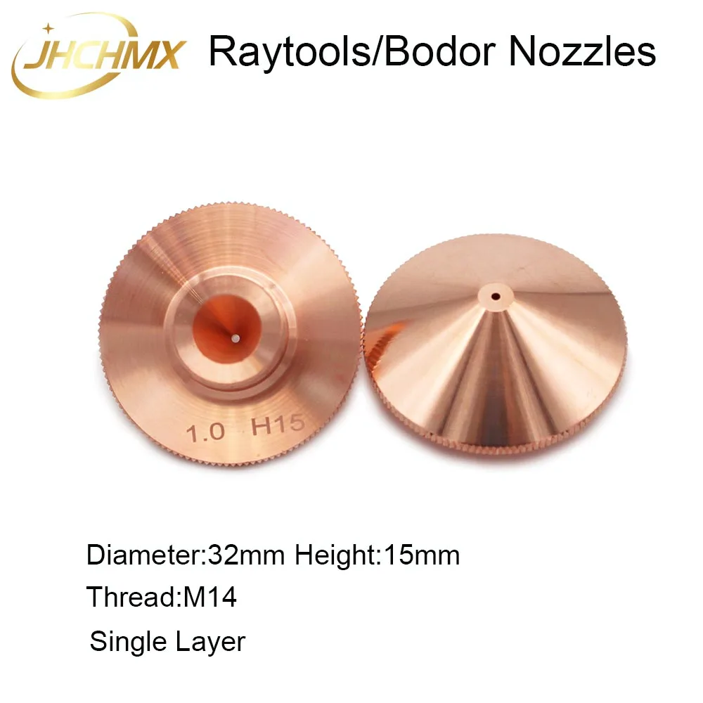 

JHCHMX Raytools Nozzles Single Layer Dia.32mm Caliber 0.8 - 4.0mm For Empower BT230 BT240 Fiber Laser Head Bodor Laser Machine