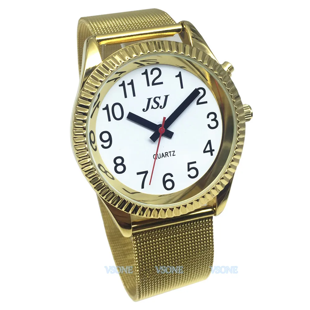 English Talking Watch for Blind People or the Elderly and Visually Impaired, Speaking Date and Time,White Dial TAG-20