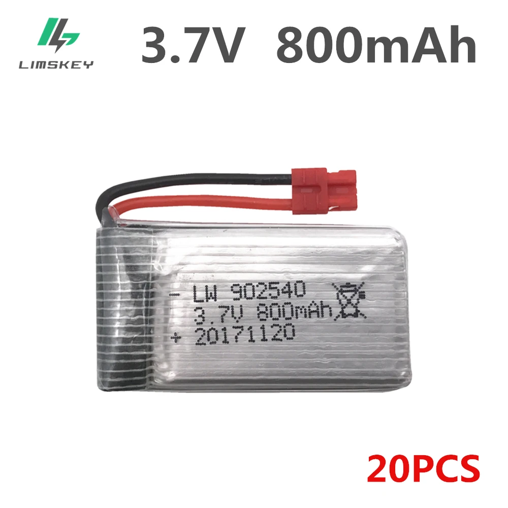 20pcs/lot 3.7V 800mAh Lipo Battery For Syma X5 X5C X5SC X5SW X5HW X5UW Helicopter Battery 3.7 V 800 mAh Li-po Battery 902540 25C