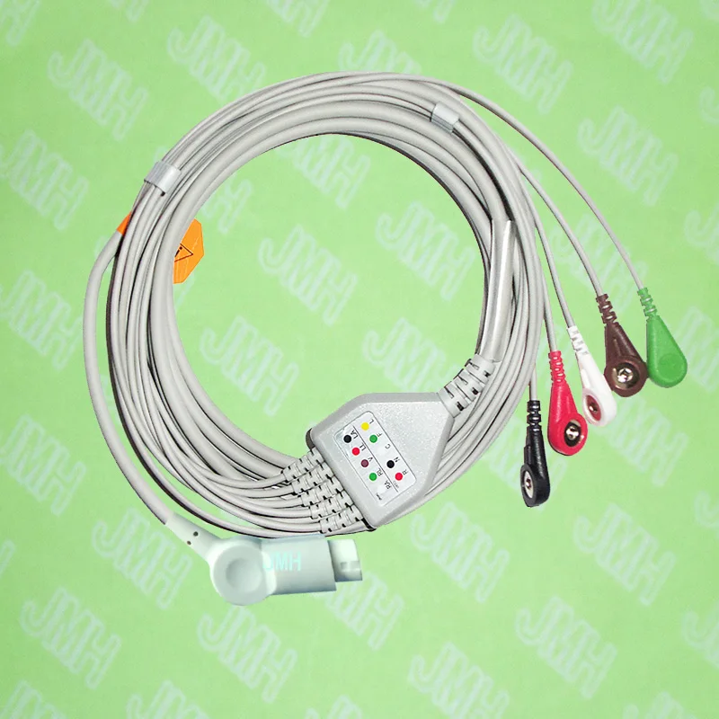 

Compatible with PHILIPS(HP) ECG Machine, One-piece ECG cable and leadwires,5 Lead,Snap,AHA or IEC,HP 12PIN.