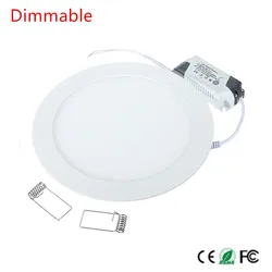 LED Downlight 4 W 6 W 9 W 12 W 15 W 25 W okrągłe ultracienkich SMD 2835 Sterownik mocy sufitowe panel światła fajne/naturalny/ciepły biały ściemniania