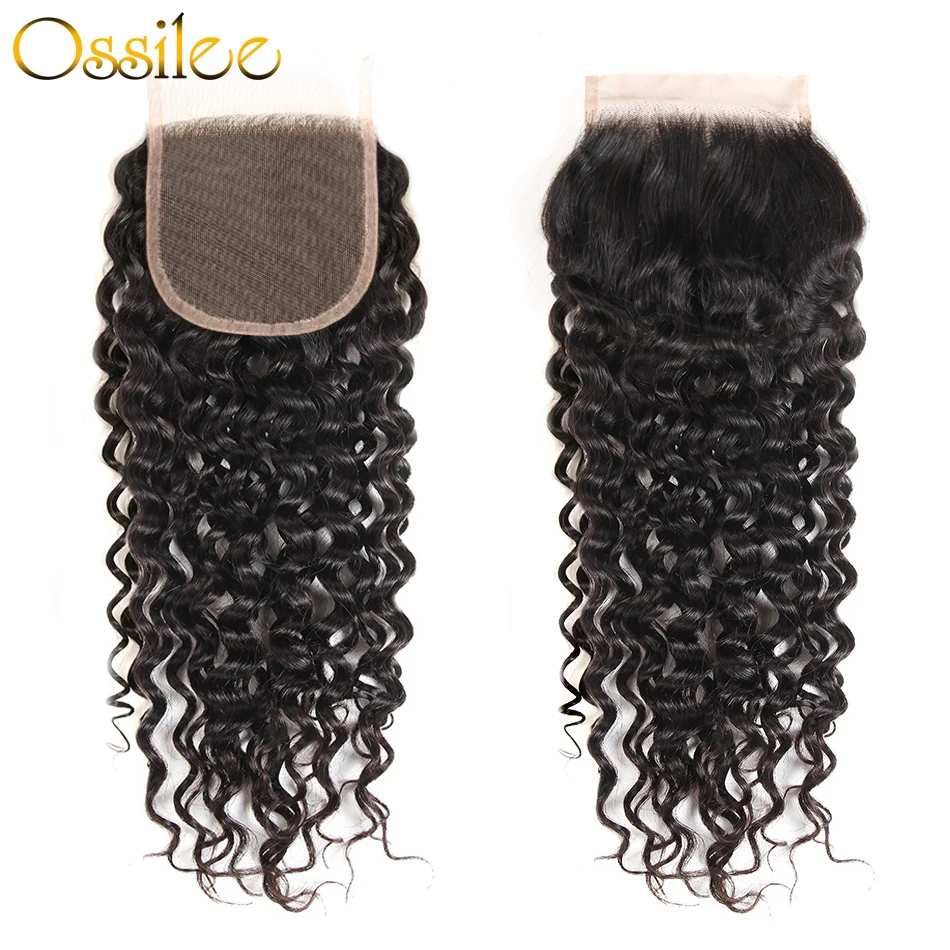 Ossilee-mechones de pelo rizado malayo con cierre, extensiones de cabello humano, Remy, proporción media, 3/4 unidades