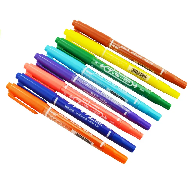 

12 colors/box advertisement pen small double head Non-toxic and environmentally friendly marker pen oily color zebra marker pen