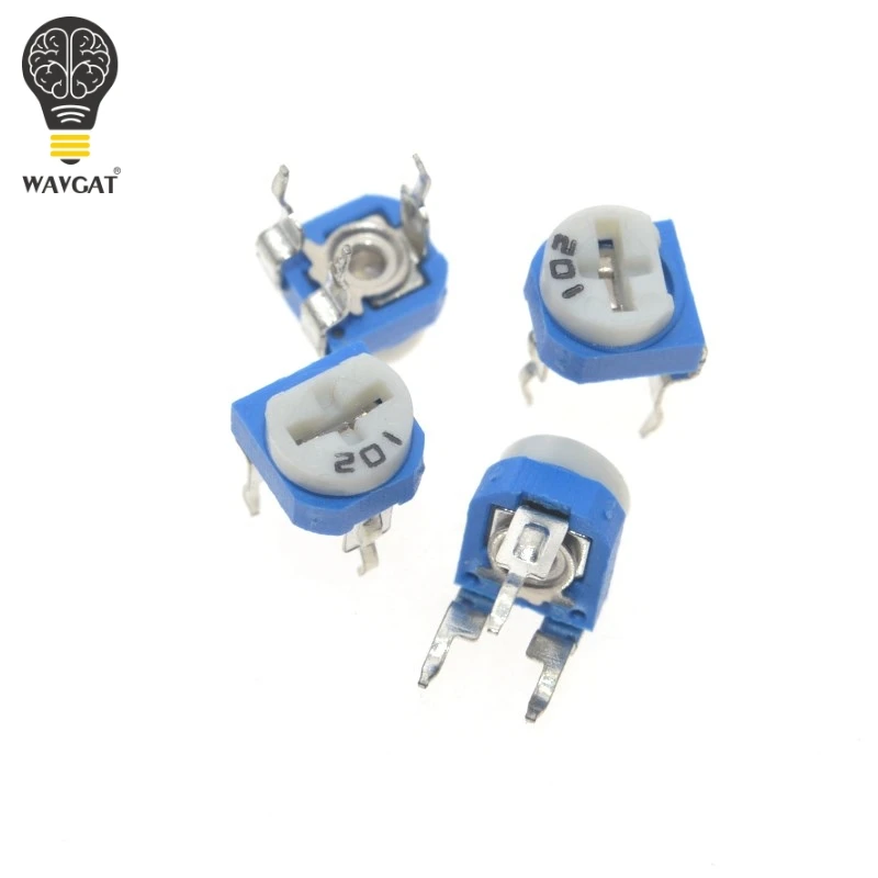 100Pcs/Box RM065 Carbon Film Horizontal Trimpot Potentiometer Assortment Kit 10 Values Variable Resistor 500R - 1M