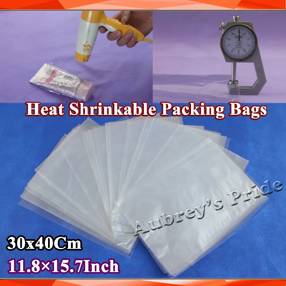 100Pcs 11.8x15.7inch (30x40cm) Soft Transparent Blow Molding PVC Heat Shrinkable Bags Film Wrap Packaging Wrap Materials