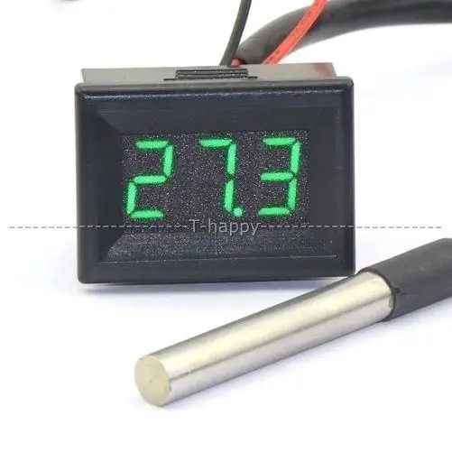 DS18b20 Termometro 0.36 "LED Digital temperatura-55-125 ℃ Sonda di Temperatura 12V 24V